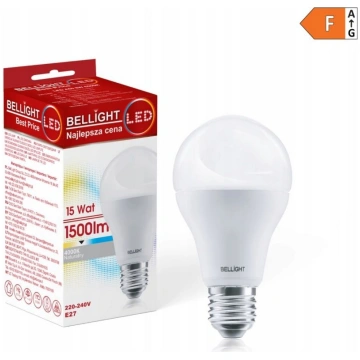 E27 A60 LED spuldze 15W 1500lm 4000K (Bellight)