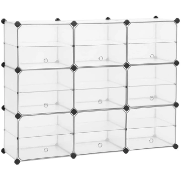SONGMICS LPC502W Kuba plaukts ar durvīm, apavu sta
