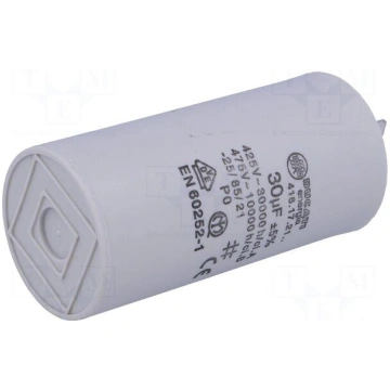Capacitor: motors, run | 30uF | 475VAC | Ø45x92mm 