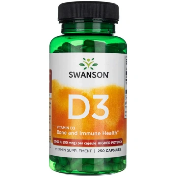 Swanson D3 vitamīns 2000 SV (50 mkg) - 250 kapsula