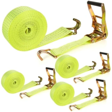 4 Pack 2 "Ratchet Straps Heavy Duty 20ft Tie Down 