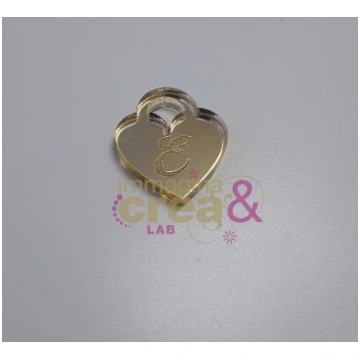 Lucchetto cuore con alfabeto oro Immagina&crealab
