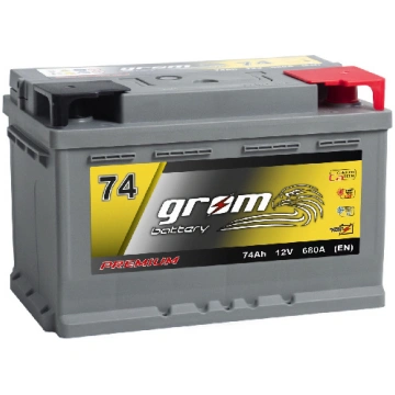 Akumulators Grom Premium X-Pro 74Ah, 680A 12V (- +
