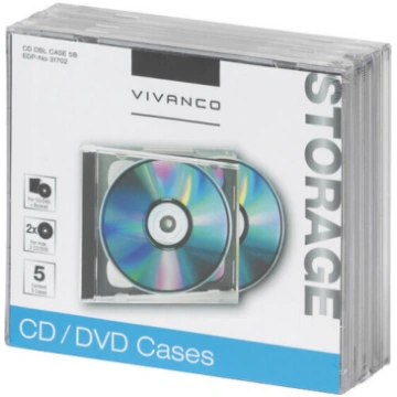 CD/DVD vāciņš, 10 gab. VIVANCO CD/DVD Double jewel