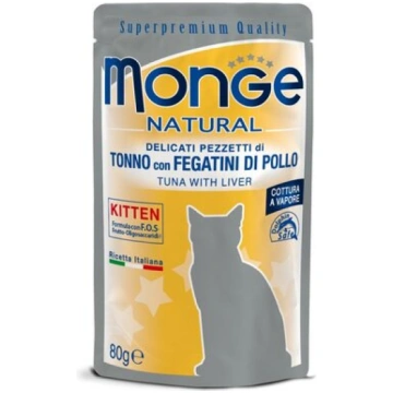 Monge Natural konservi jauniem kaķiem ar vistu un 