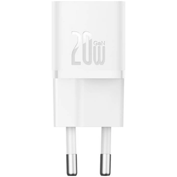 Mini wall charger Baseus GaN5 20W (white)