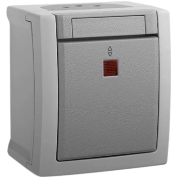 Pacific Grey Illuminated Two Way Switch (Screw Con