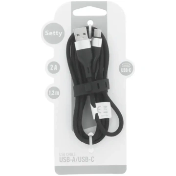 Setty USB - USB-C cable 1,2 m 2A KNA-C-1.221 black
