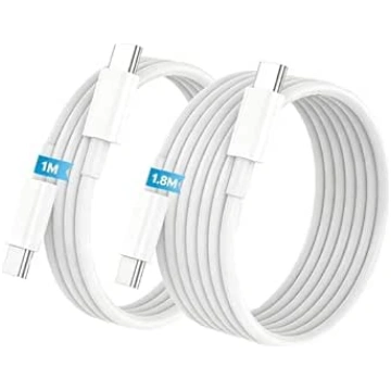 USB C to USB C Cable 1 m + 1.8 m 2 Pieces 60 W, fo
