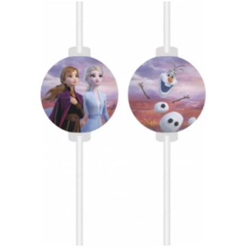 Medaljonu papīra dzeramajiem salmiņiem Frozen 2, 4
