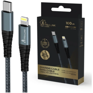 Cable USB Type-C to Lightning Smart Life 1m black 