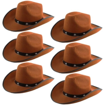 Brūna kovboju cepure - Brown Star Studs Cowboy Cow