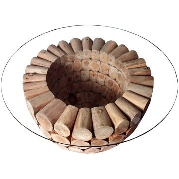 invicta INTERIOR Pure Nature Solid Teak Wood Coffe