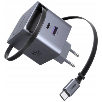 UGREEN 65W GaN Fast Charger with Retractable Cable