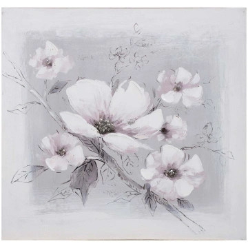 Eļļas glezna 60x60cm, balti ziedi | 84084 | 474124