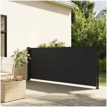 Izvelkama sānu markīze, melna, 140x300 cm