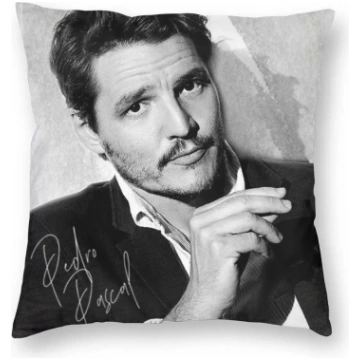 Pedro Pascal B&W Ii Square Pillowcase Polyester Cr
