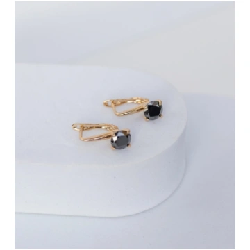 Apzeltīti auskari Black Classic •