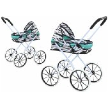 LEAN Toys Doll Stroller Large Wheels Foldable Zebr