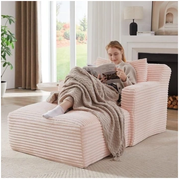 DRIXNO Corner Sofa with Sleep Function, Cord Sofa 