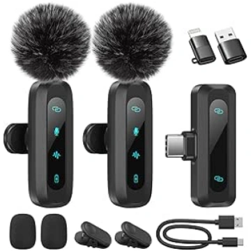 Wireless Lavalier Microphone for iPhone, iPad, And