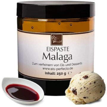 Malaga ledus pasta garšīgam un aromātiskam saldēju