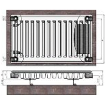 Radiators 11x400x400 sānu piesl. Termolux 9014004 