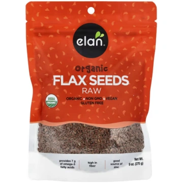 Elan, Organic Flax Seeds, Raw, 9 oz (275 g)