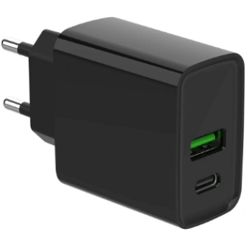 Power Delivery Charger USB-A USB-C 20W Black ( TA 