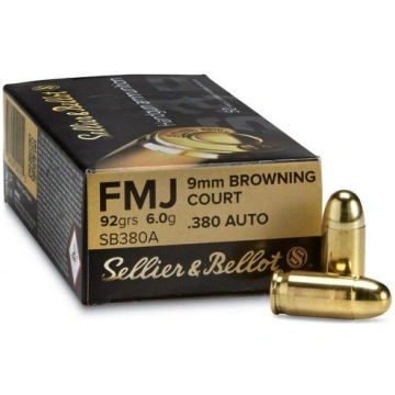 Patronas Sellier&Bellot 9mmBROWNING COURT/380AUTO/