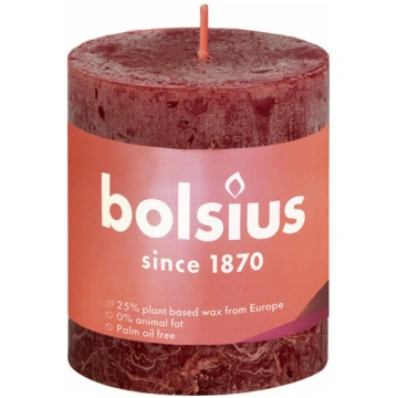 Svece BOLSIUS RUSTIC 80/68 mm, bordo