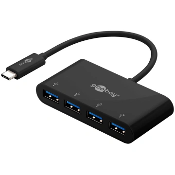 Goobay 4-Port USB-C Multiport Adapter 61073 Black 