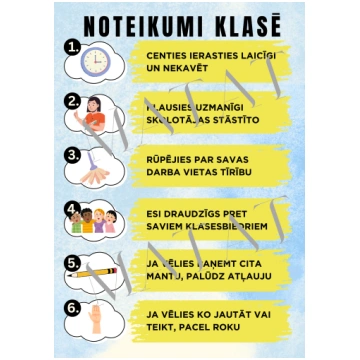 Noteikumi klasē - Mācību materiāli Pirmsskola