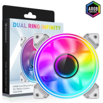 Gamemax Case Fan , DUAL RING INFINITY WH , White