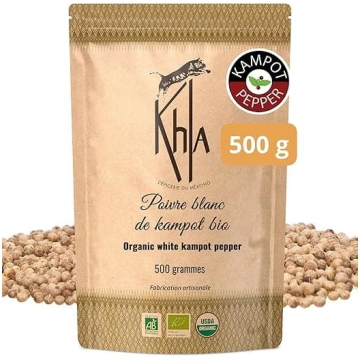 Khla – Kampotas baltais pipars, bioloģisks, 500 g 