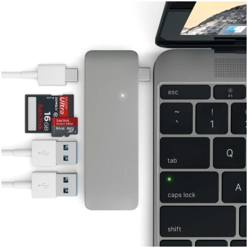 Satechi USB-C Pass-Through 3-in-1 USB Hub with Pas