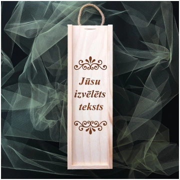 Koka kaste vīna pudelei ar Jūsu izvēlētu tekstu