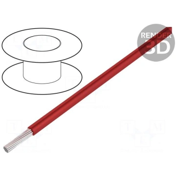 Wire | stranded | Cu | 26AWG | red | PVC | 300V | 