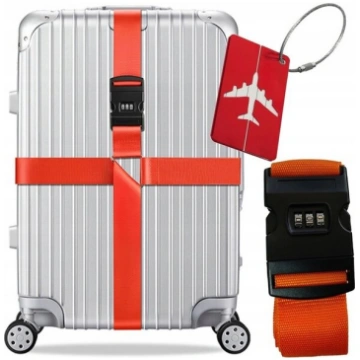 Drošības josta ceļojuma koferim, oranža Korbi