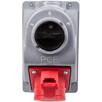 Steels socket with switch L-0-P 32A 4P 400V IP44 C