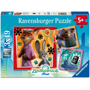 RAVENSBURGER PUZZLE puzle Zootopia 2, 3x49 gab., 1