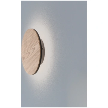 Orios LED sienas lampas, koka, Ø 20 cm, netiešā sa