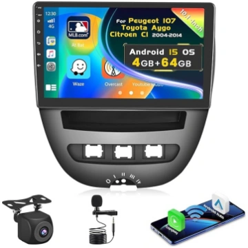 [4G + 64G] Inefala Android auto radio Peugeot 107/