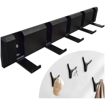 Komplektā 5 mēteļu āķi Coat Rack Black Towel Holde
