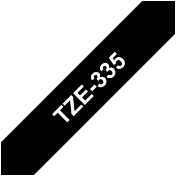 Etiķešu lente Brother TZE-335 Balta uz melna 1.2 c