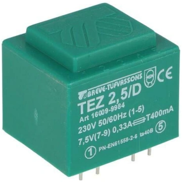 Transformer: encapsulated; 2.5VA; 230VAC; 7.5V; 33