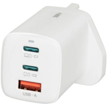 iBOX C-65 White, GaN 65W universal charger UK plug