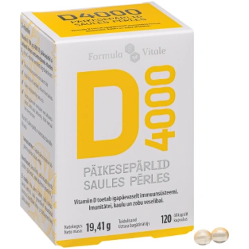 FORMULA VITALE D Vitamīns (4000 IU) kapsulas, 120 