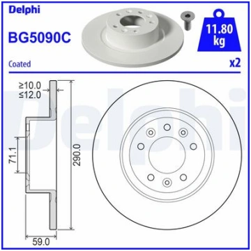 DELPHI BG5090C Bremžu diski