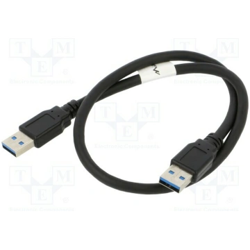 Cable; USB 3.0; USB A plug,both sides; nickel plat